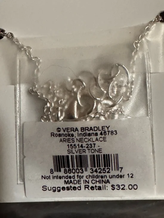 Vera Bradley Aries Zodiac Constellation Necklace (Silver) - NWT - Picture 2 of 5